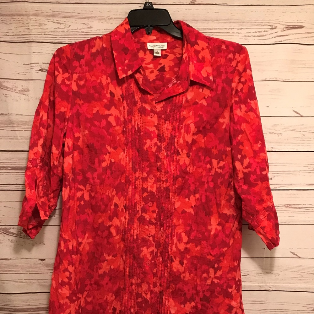 Coldwater Creek 3/4 Sleeve Top Size 1X
